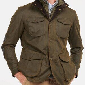 Barbour Ogston Wax Cotton Jacket - Olive - XL